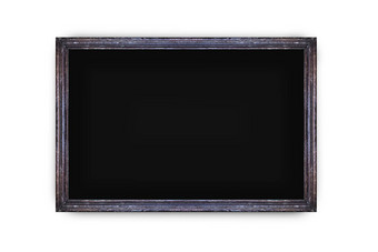 空黑色的黑板黑色的木框架白色后台支持