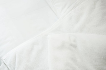 白色毛巾白色床垫织物软光早....