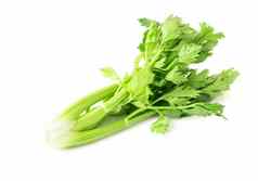 新鲜的芹菜蔬菜白色背景健康的食物概念
