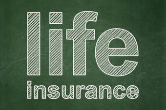 保险概念生活保险黑板背景