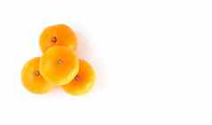 特写镜头肉橙色水果白色背景水果健康