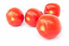 特写镜头新鲜的红色的西红柿白色背景食物vegetab