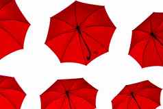 红色的雨伞白色背景