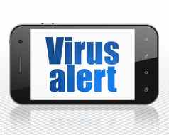 安全概念智能手机病毒警报显示