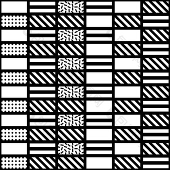 装饰几何形状瓷砖单色不规则的模式摘要背景艺术装饰观赏晶格