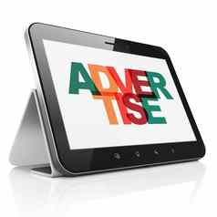 广告概念平板电脑电脑做广告显示
