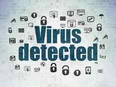 隐私概念病毒检测到数字数据纸背景