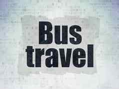 旅行概念公共汽车旅行数字数据纸背景