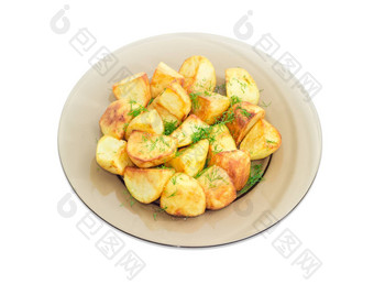 炸土豆莳萝黑暗玻璃菜