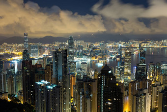 在<strong>香港香港</strong>城市景观晚上