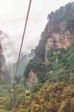 电缆车绕组曲线路Tianmen山詹