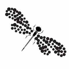 蜻蜓轮廓卡通图形插图豆娘孤立的黑色的白色翅膀草图昆虫蜻蜓