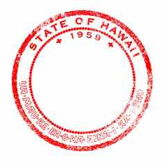 夏威夷红色的墨水邮票