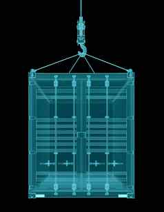 航运容器钩x射线图像
