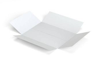 白色开放空白纸板盒子孤立的