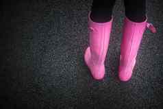 粉红色的橡胶靴子
