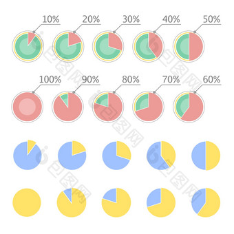 馅饼图表统计概念业务流过程图信息图表元素演讲百分比infographics