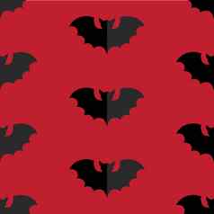 万圣节无缝的模式黑色的蝙蝠