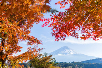 富士秋天视图湖河口湖