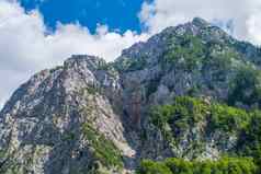 美丽景观山云山峰森林前景