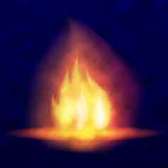 燃烧篝火热闪烁的火焰火花舌头火焰闪烁火炬明亮的燃烧效果蜡烛