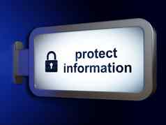 保护概念保护信息关闭挂锁广告牌背景