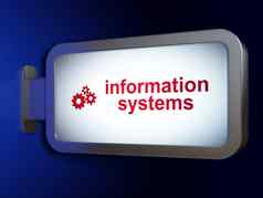 数据概念信息系统齿轮广告牌背景