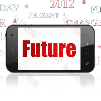 时间轴概念智能手机未来显示