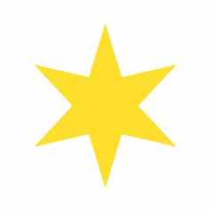 孤立的黄色的黄金明星图标排名马克