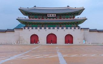 <strong>韩国</strong>Gyeongbokgung宫晚上首尔南<strong>韩国</strong>