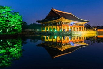 <strong>韩国</strong>Gyeongbokgung宫晚上首尔南<strong>韩国</strong>