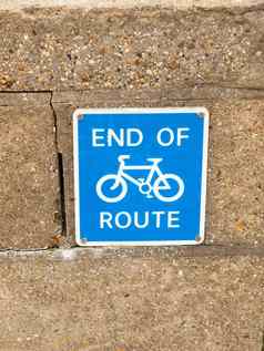 结束路线蓝色的骑自行车标志自行车象征