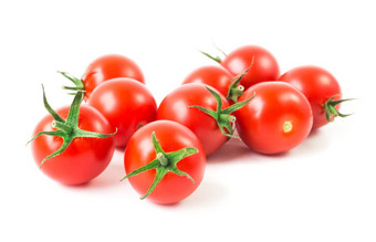 新鲜的樱桃西红柿白色背景生食物蔬菜