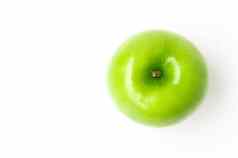 特写镜头前视图绿色苹果白色背景水果健康的