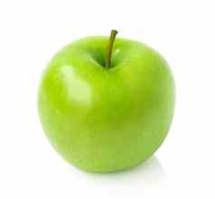 绿色苹果白色背景剪裁路径水果健康