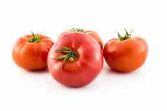 红色的番茄集团孤立的白色背景照片美丽的