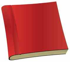 插图经典红色的书前面视图孤立的白色背景