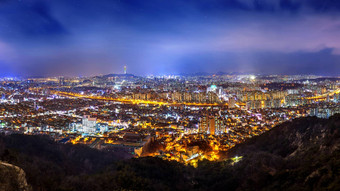全景市中心城市景观首尔塔首尔南韩国
