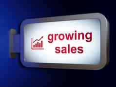 业务概念日益增长的销售增长图广告牌背景
