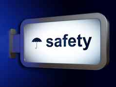 安全概念安全伞广告牌背景