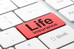 保险概念生活保险电脑键盘背景