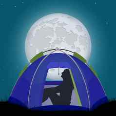 野营帐篷月光
