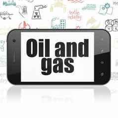 行业概念智能手机石油气体显示