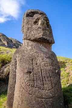 摩雕像的拉拉库火山复活节岛