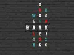 银行概念银行填字游戏谜题