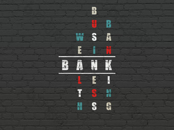 银行概念银行填字游戏谜题