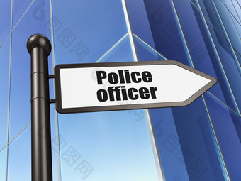 法律概念标志警察官建筑背景