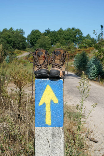 朝圣之旅道路圣地亚哥小道西班牙