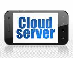 云网络概念智能手机云服务器显示