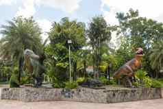 雕像恐龙户外部分诗琳通博物馆我钓鱼泰国